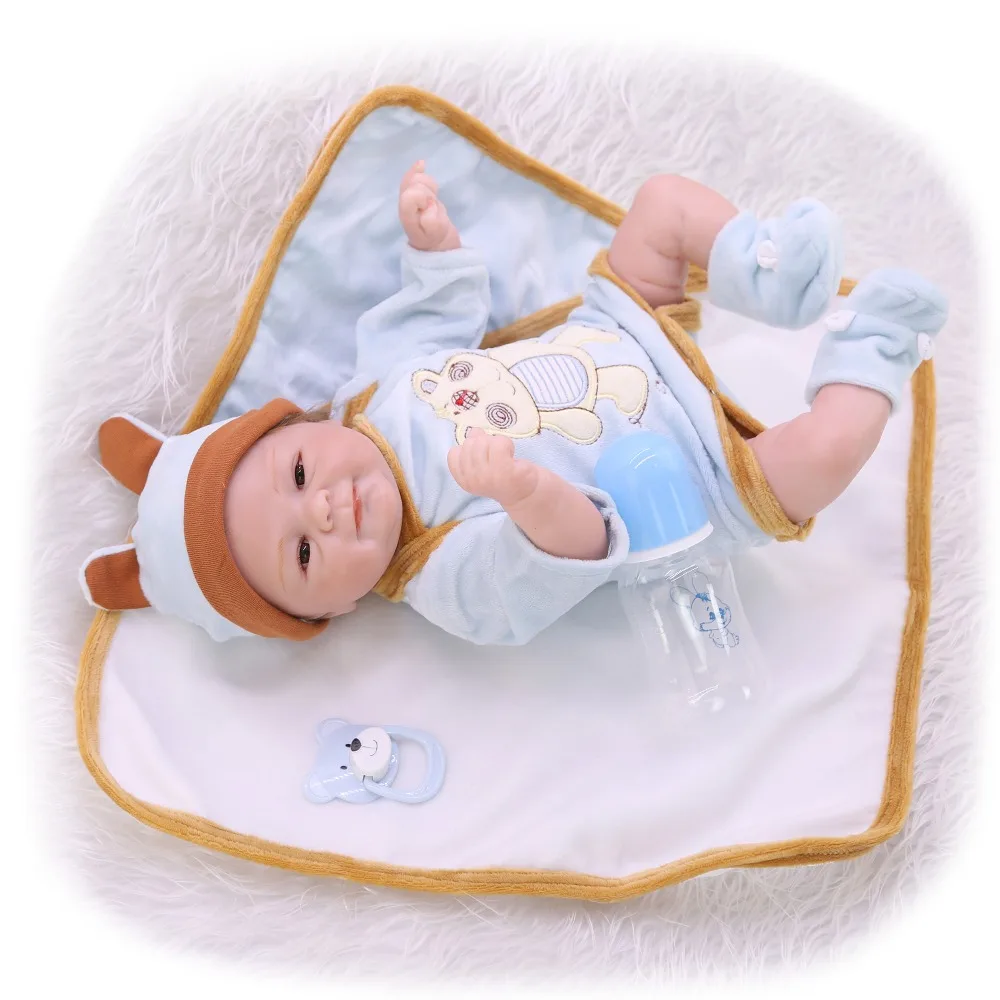 Bebe Кукла reborn baby twins мальчик девочка Силиконовые Детские куклы игрушки для детей подарок 43 см boneca reborn menino