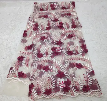 

Peach beaded lace fabric embroidered with 2019 quality lace, French tulle lace, suitable for African royal party dress