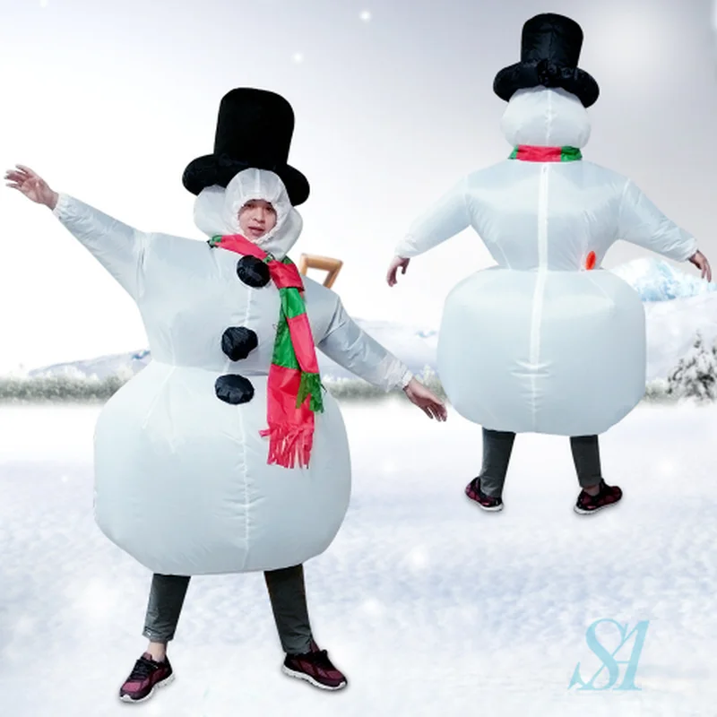 Забавный карнавальный костюм на Хэллоуин для взрослых, надувной снеговик, Рождественский костюм, вечерние костюмы для игр