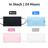10-200pcs Mask Disposable Face Mask Black Nonwove 3 Layer Mouth Mask filter Anti Dust Breathable Protective Adult masks masque 6
