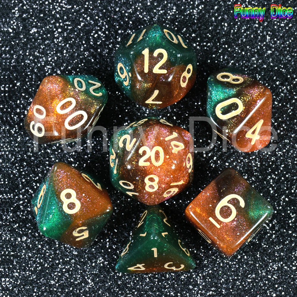 Carina Nebula Amazing Effect Dice Set with Dice Box Starry Stars Galaxy Dice 7Pcs DnD RPG Games Gift Christmas gift - Цвет: Carina Nebula