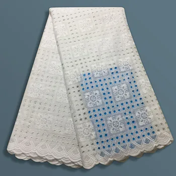 

New arrival White African Cotton Swiss Voile Lace Fabric High Quality African Swiss Voile Lace In Switzerland Lace Fabric FG985
