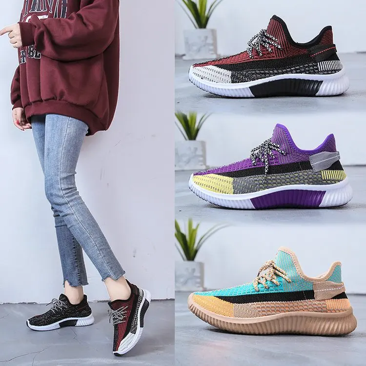 

Athletic Shoes Women's INS Versatile 2020 Spring New Style Color Dad Shoes Fashion Students Fly Woven Casual Running Shoe