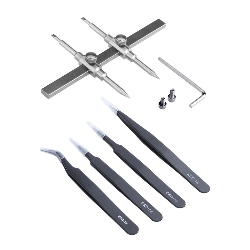 2 Set Tools: 1 Set DSLR Camera Repair Lens Spanner Wrench Opening Tool & 1 Set Tweezers Pointed Twee