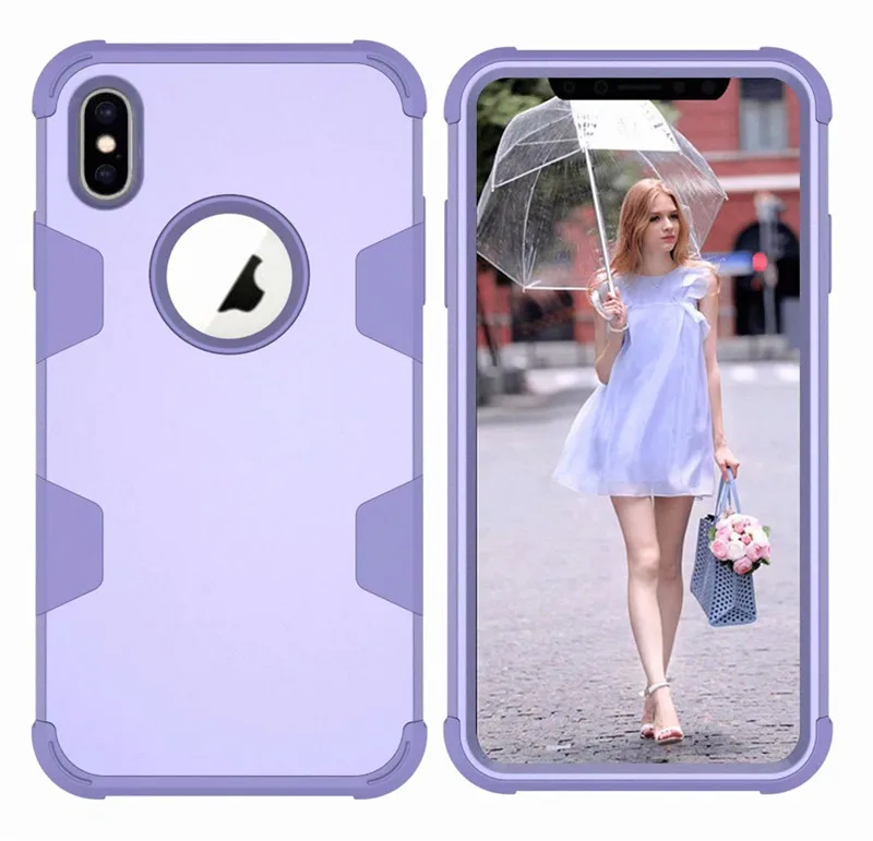 Противоударный чехол для телефона для Apple iPhone 6S 7 8 плюс Xs XR Max прочная, поликарбонатная лучей из ТПУ+ из 3 Слои Гибридный противоударный защитный чехол Защитная крышка для всего тела