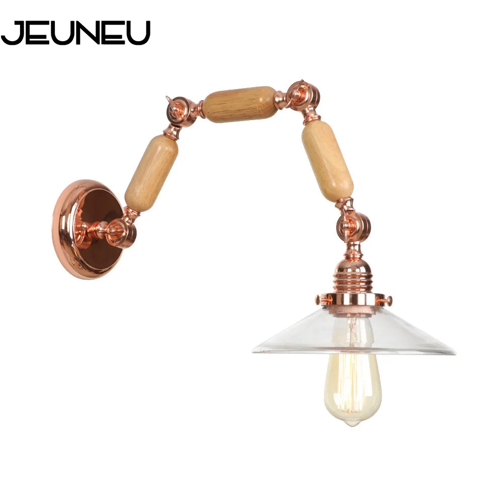 Современная простая деревянная настенная лампа в скандинавском стиле