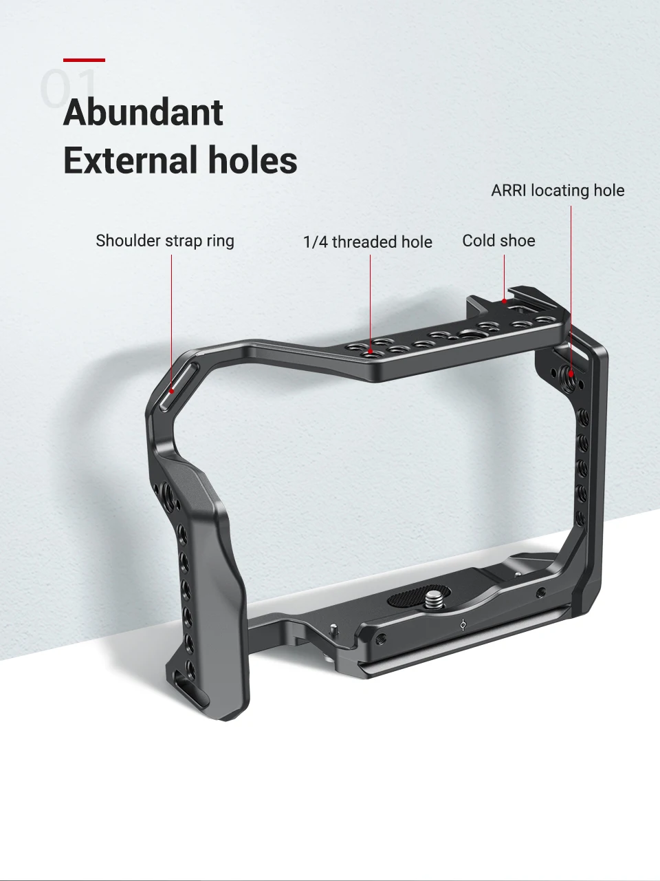 Description Picture 4 of itemSmallRig Camera Cage for Iconic Brand EOS R with Cold Shoe Mount Thread Holes for Magic Arm Microphone Attach 2803