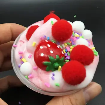 

60ML Kids Slime Toy Macaroon Fluffy Fruit Slime Scented Stress Relief Kids Toy Gift Fruit Decoration