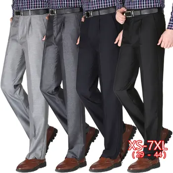 

Middle-aged Men's Suits Pants Summer Thin High Waist Trousers Men Single Pleated Business Casual Dress Trousers Office Wear 2020