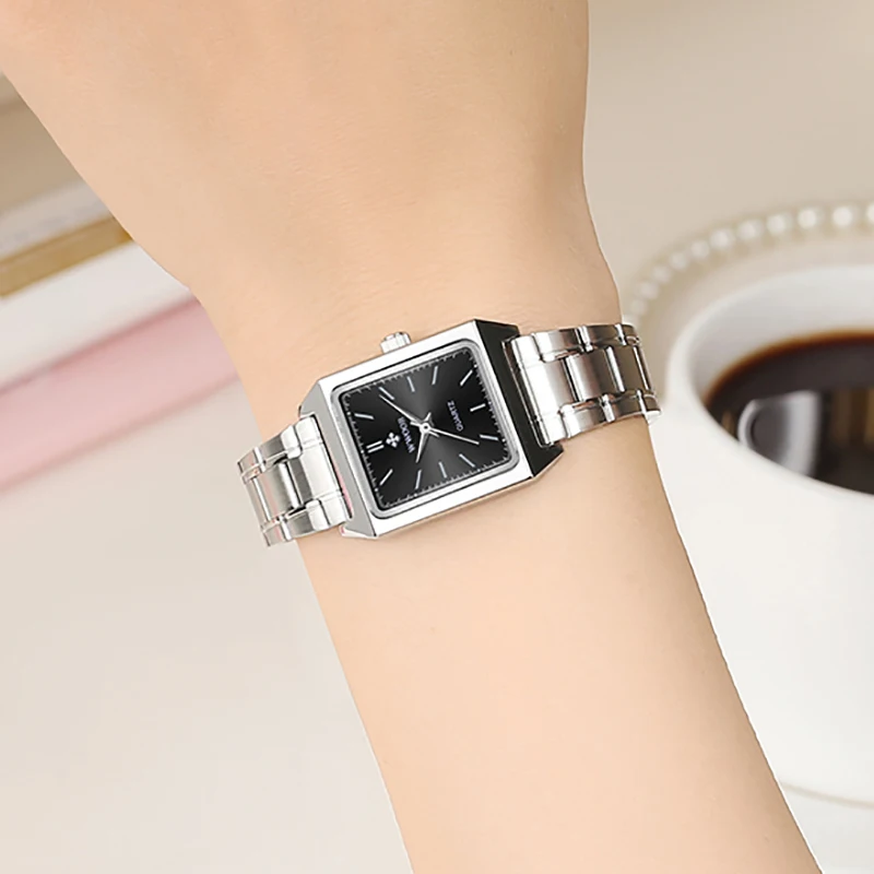 WWOOR Casual Square Women Watches Ultra Thin Small Female Quartz Watch Full Stainless Steel Ladies Wrist Waches Relogio Feminino