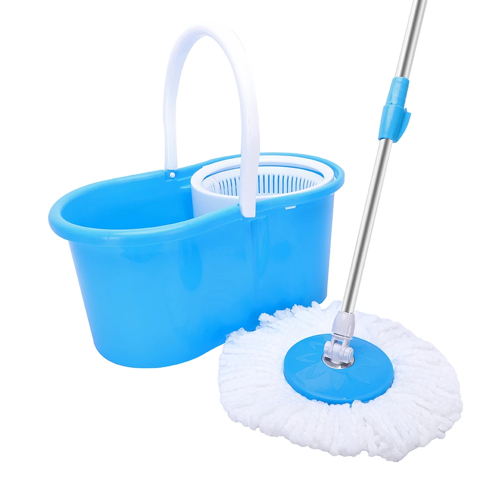 【us Warehouse】360° Spin Mop With Bucket & Dual Mop Heads Blue Mop And