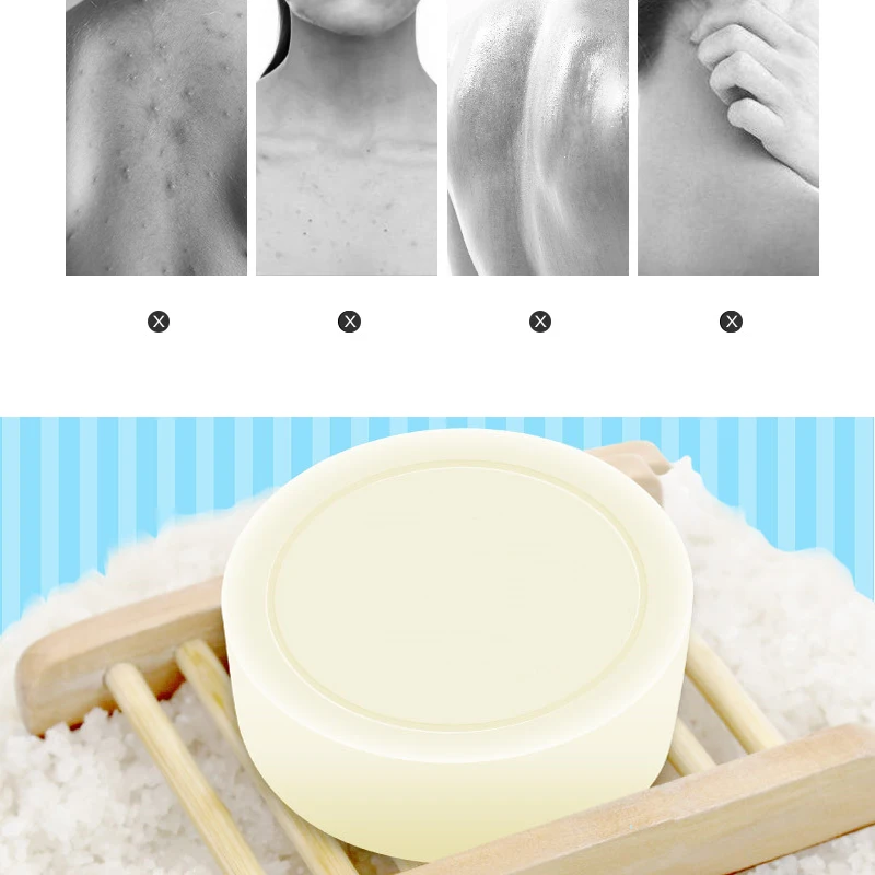 

80g Sea Salt Soap Cleaner Removal Pimple Pores Acne Treatment Goat Milk Moisturizing Face Wash Soap Base Skin Care TSLM1