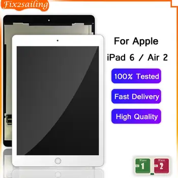 

Fix2sailing For Apple iPad 6 Air 2 A1567 A1566 LCD Display Touch Screen Digitizer Sensors Assembly Panel Replacement 9.7''