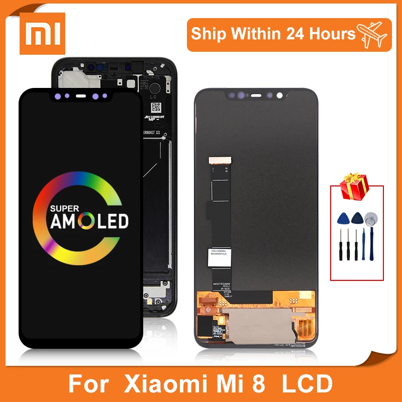 ЖК дисплей Amoled 6 21 дюйма для Xiaomi Mi 8 сенсорный экран с дигитайзером в сборе