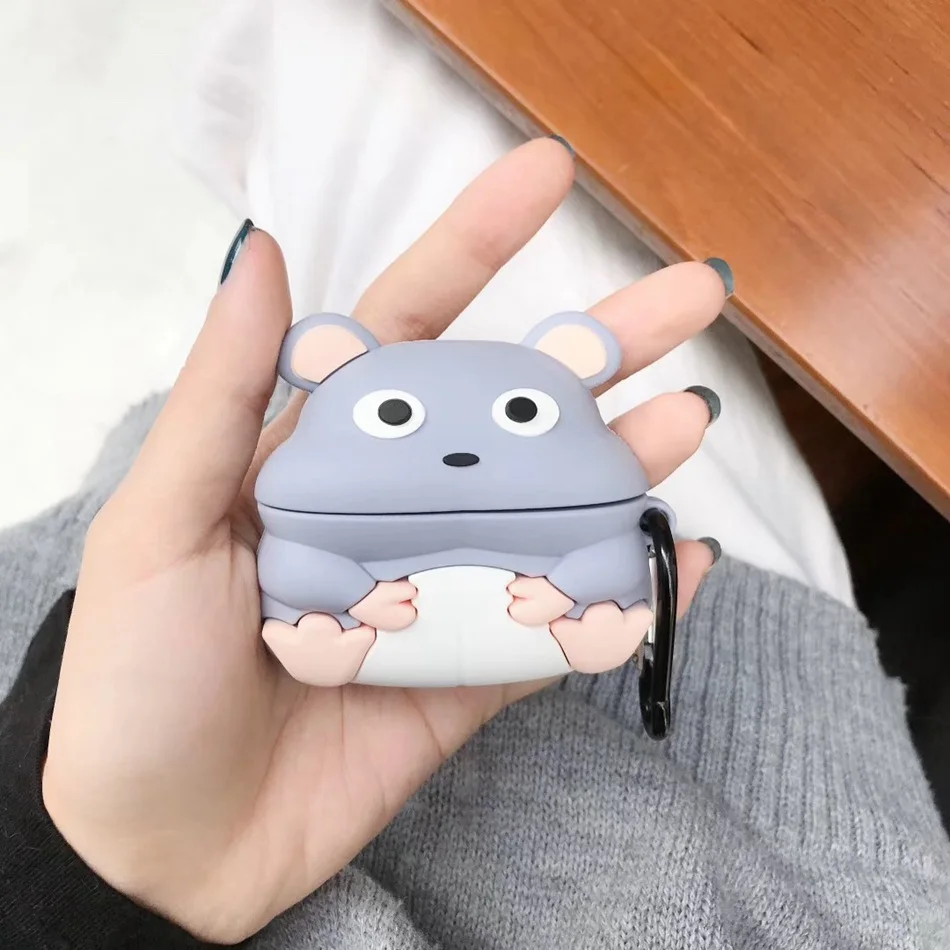 3D Earphone Case For Airpods Pro Case Silicone Stitch Cat Cartoon Headphone/Earpods Cover For Apple Air pods Pro 3 Case Keychain