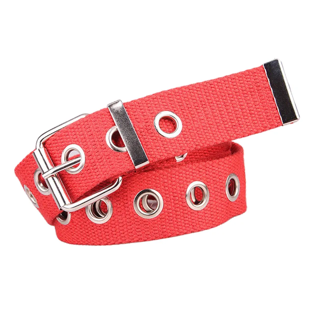 Canvas Web Fabric Grommet Belt Goth Punk Studded Eyelet Grommet Belt For Men