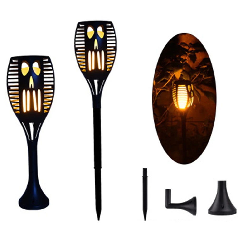 

Stand Decorative Waterproof Garden Auto On Off ABS Wall Mounted Realistic Outdoor Flames Torch Up To Dawn Solar Light 96LED Home