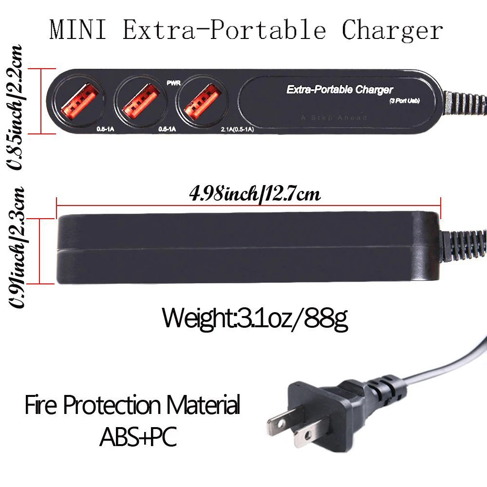 Мульти USB зарядное устройство очень портативный 3 порт адаптер питания для IPhone IPad