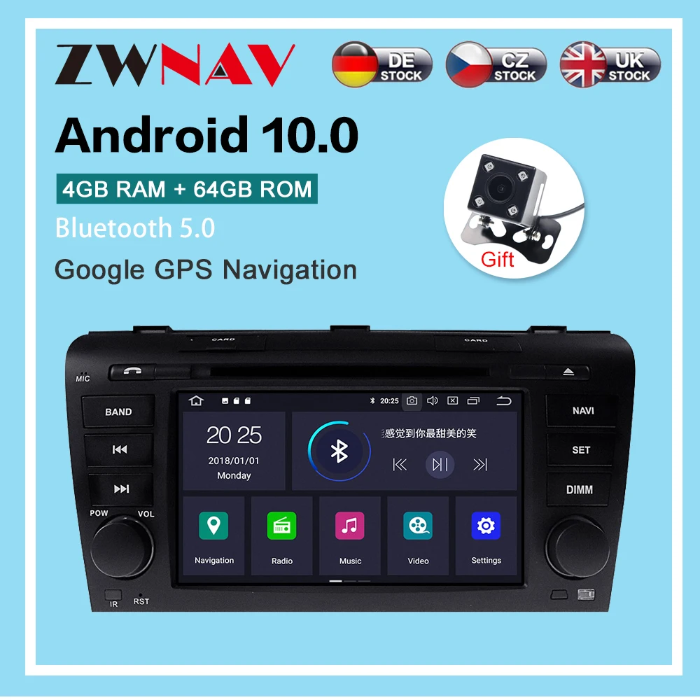 

Android10.0 4G+64GB Car radio player GPS Navigation for Mazda 3 2003-2009 Multimedia Player Radio stereo head unit dsp video isp