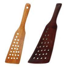 24 buraco artesanal cozinhar espátula curvada espátula de madeira antiaderente super forte e durável naturalsaudável utensílios de cozinha