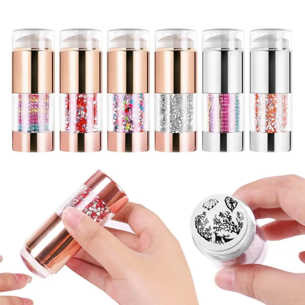 

Clear Double-ended Jelly Silicone Nail Stamper Stamping Plate Scrapers Set Polish Image Printers Manicure Tools
