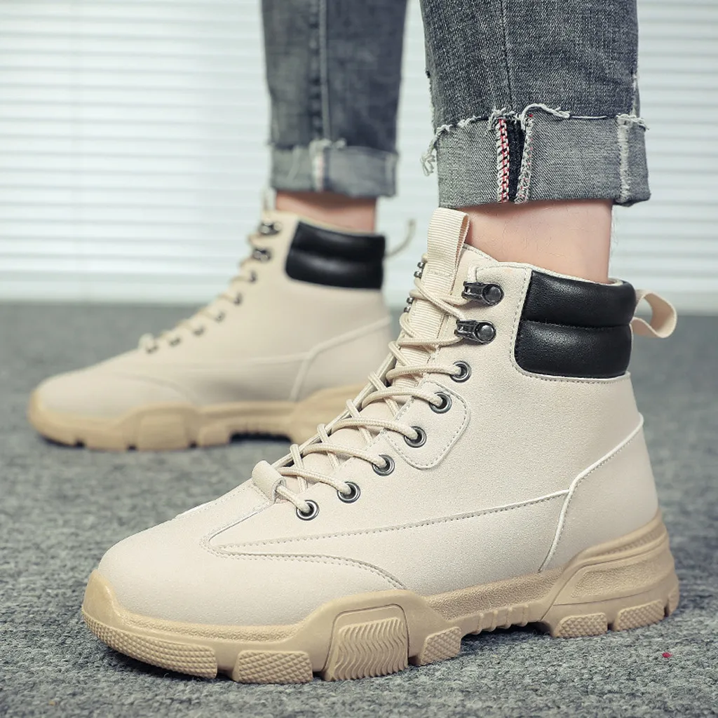 Men Ankle Boots Winter Quality Leather Men Ankle Boots New Men Casual Shoes Warm Vintage Snow Boots Classic Men Motorcycle Boots