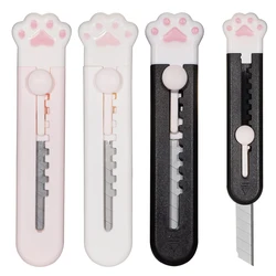 Coupeuse de boîte rétractable en forme de patte de chat, 1 pièce, couteau utilitaire pour étudiants, fournitures de papeterie créative scolaire, DIY bricolage 