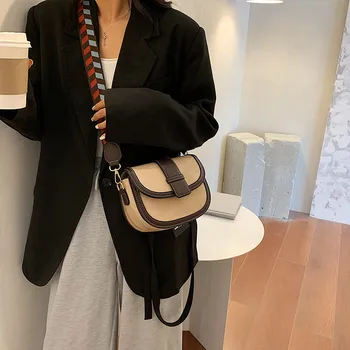 

2020 New Female Women Messenger Crossbody Bag Luxury PU Leather Everyday Large Capacity Bags Wide Shoulder Strap Trend Lock Bag