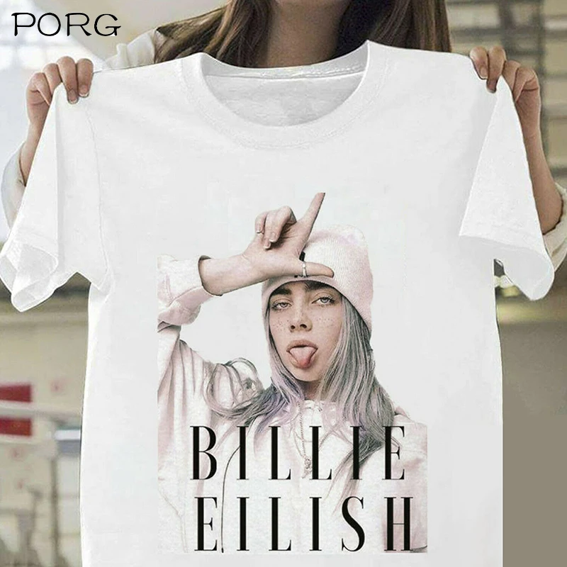 

Billie Eilish TShirt Men Women White Cotton Men Supplier Harajuku T-Shirts Tee Plus Size Streetwear Dropshipping Boyfriend Gift