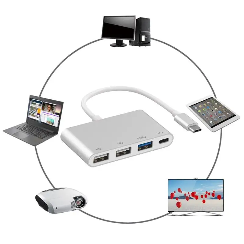Горячая многофункциональный концентратор умелое производство 4 в 1 USB-C концентратор TYPE-C к Мульти USB PD адаптер док-станция для ПК ноутбук