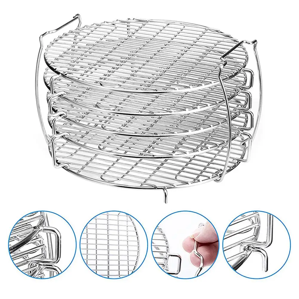 Details about   Pressure Cooker Air Fryer 5 Tier Grill Rack Stainless Steel Dehydrator Stand New 
