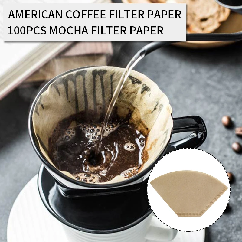 

100 Pieces Wooden Hand Drip Paper Coffee Filter Coffee Strainer Bag Espresso Tea Infuser Accessories Coffee Brewer V60 filter#6