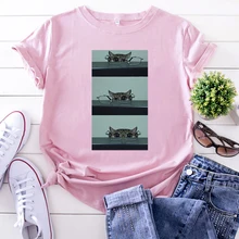 Best Offers Tshirt For Woman Cute Cat Wearing Glasses Funny Print Women T Shirt Goth Korean Style Womens T-Shirt Harajuku Fashion Clothes