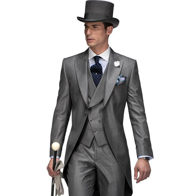 color as photo Фрак свадебные костюмы для мужчин Terno Masculino смокинги для жениха 3 шт. длинная куртка мужской классический костюм утренний ужин - Цвет: color as photo