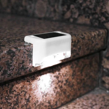 

4pcs IP65 Waterproof Solar Deck Step Wall Lights Outdoor Pathway Patio Stairs Yard Garden Fence Garden Landscape Decor Lamps