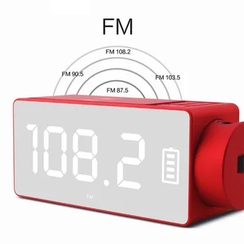 

Multifunction One-Click Snooze Alarm Clock Smart Bedroom Bluetooth Speaker Projection DIY Ringtone LED Display Wireless Charging