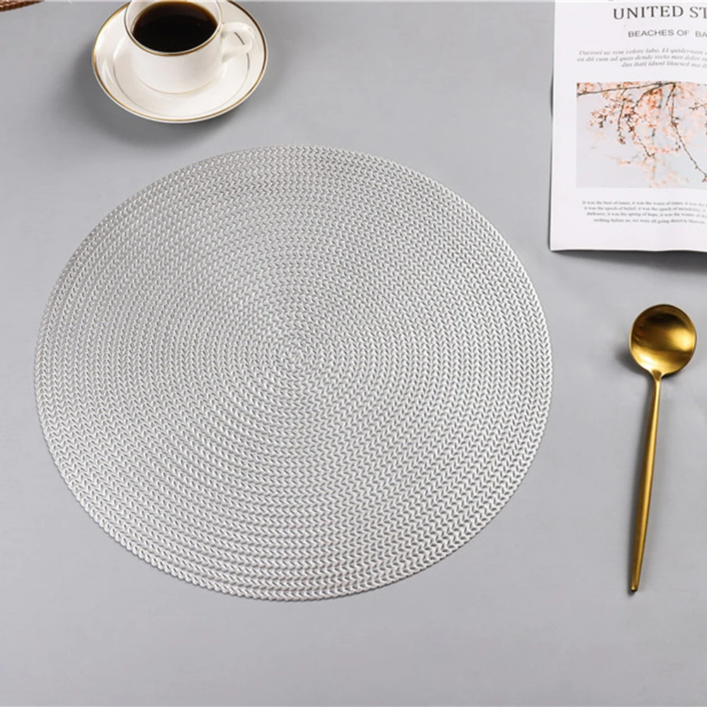 Hot 38cm Round PVC Eco-friendly Bowl Dish Placemat Heat Insulated Dinning Table Mat
