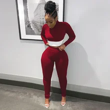 

Spring Winter Women Knitted Ribbed Two Piece Set Long Sleeve Turtleneck Patchwork Crop Top+High Waist Pencil Pants Women's Suits