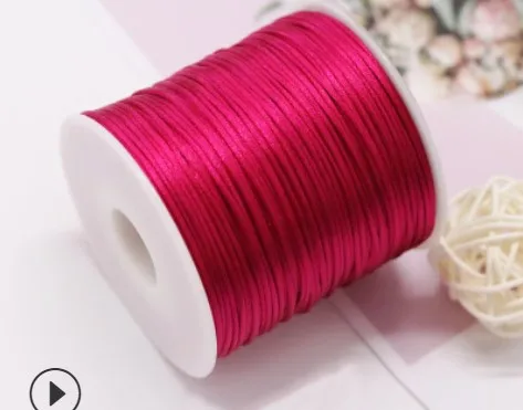 50Meters X 1MM Chinese Knot Rattail Satin Cord for Braided Macrame String Jewelry Findings Beading Rope 34 Colours 