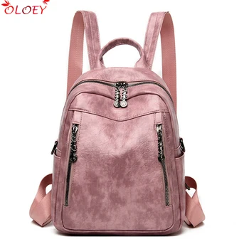 

Ladies Retro Bagpack Soft Pu Leather School Bags for Teenage Girls Mochila Feminina Backpack Women Travel Back Pack Sac A Dos