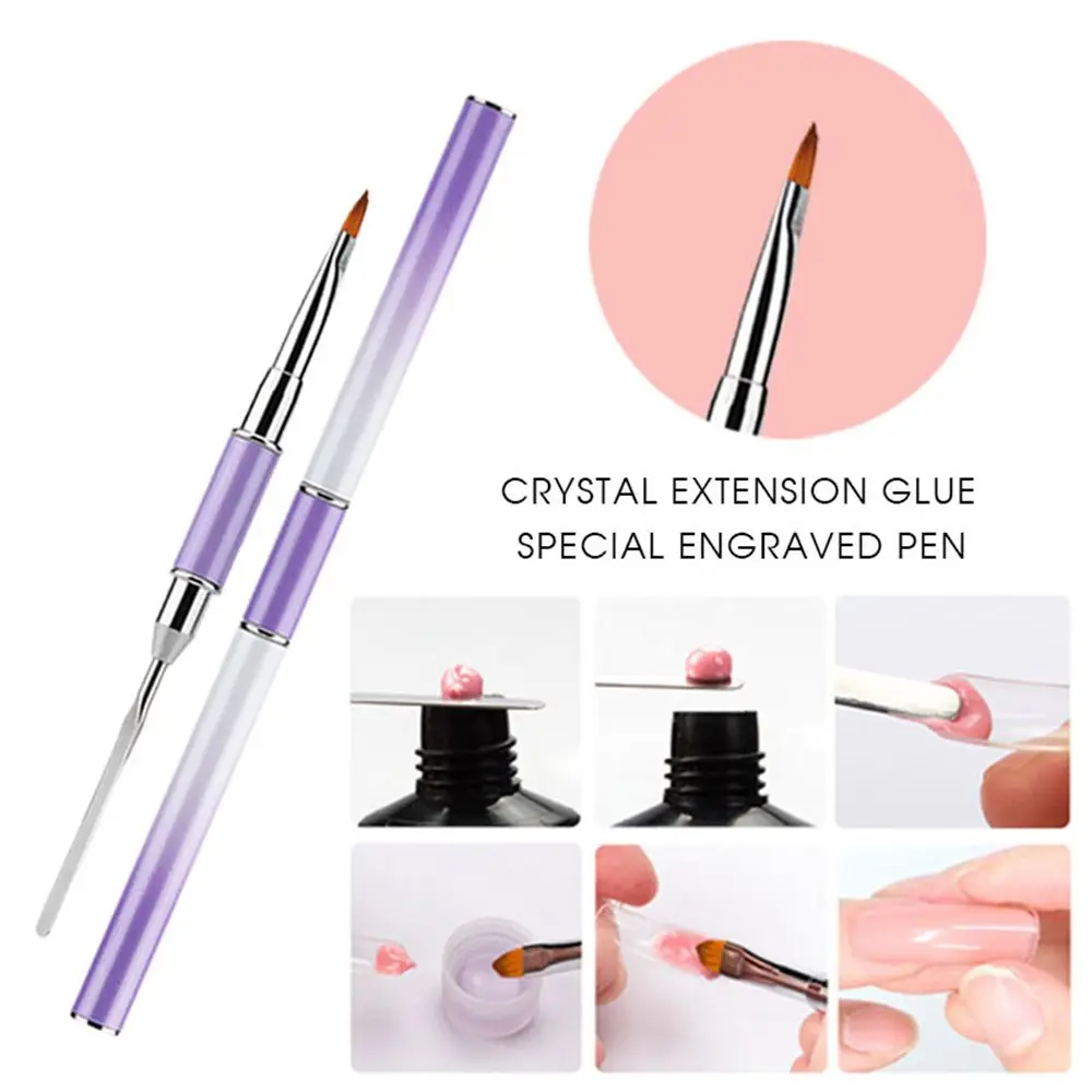 1 шт. полигелевая ручка накладные наконечники для ногтей инструмент для наращивания УФ-гель нейлоновые волосы кисточки для ногтей для наращивания ногтей гель для ногтей инструмент для дизайна ногтей