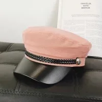Canvas pink Модная шапка унисекс из искусственной кожи в стиле милитари, Осенние шляпы матроса для женщин, шерстяная черная Серая шерстяная женская шапка для путешествий - Цвет: Canvas pink