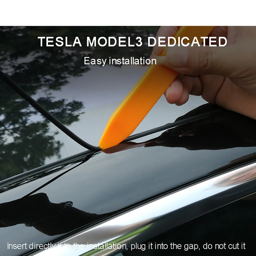 Автомобильная резиновая уплотнительная полоса ветровое стекло крыша защита от ветра Шумоподавление для Tesla модель 3 Стайлинг автомобиля отделка уплотнительный наполнитель# BL40