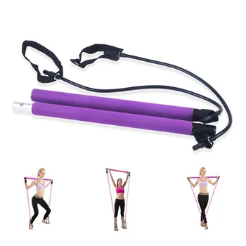 

Pilates Bar Detachable Yoga Stick with Foot Loop for Crossfit Body Workout Home Gym Stretch Training Fitness Rally Rod Equipment