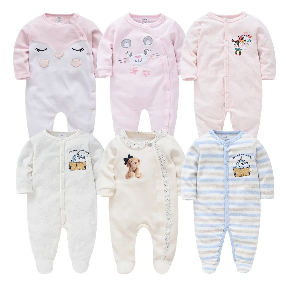 Macacão do Bebê para a Menina Roupas de Bebê Pçs dos Desenhos Novo Roupas Animados Recém-nascidos um Pieces Velo Macacão Recém-nascido Traje 2022 3 3 Macacão de dormir