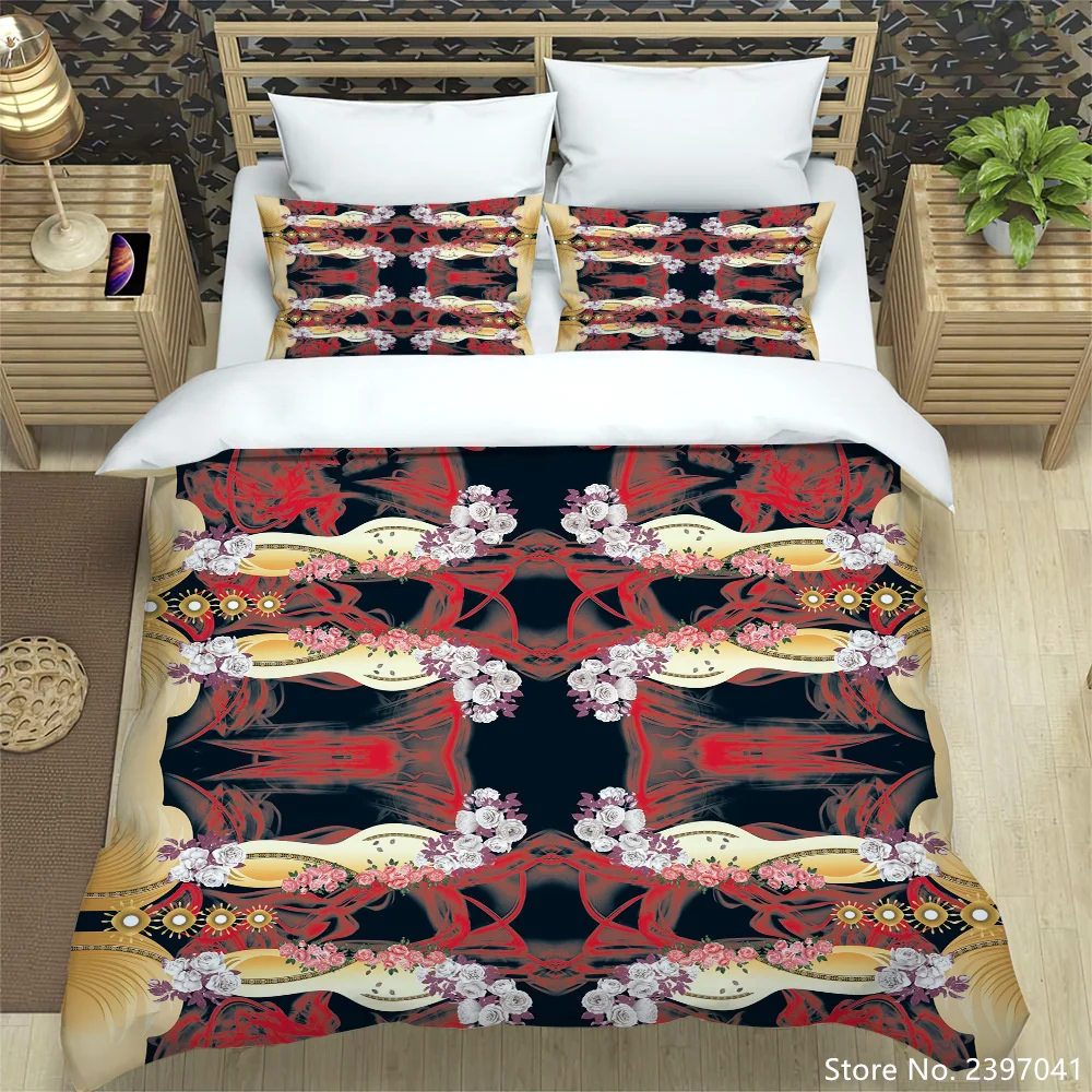 Luxury Vintage Floral Bedding Set Soft and Comfortable Bedding Set Pillow Case Three Piece Bedding Set Queen King Size