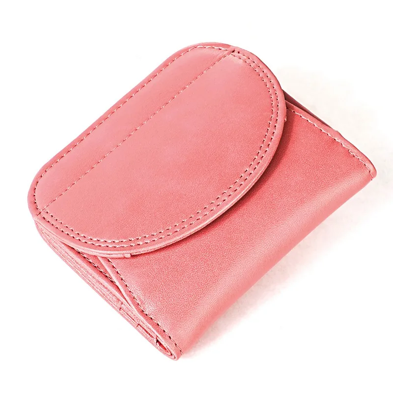 JNKET, Модный женский кошелек RFID, коровья кожа, кошелек, короткий кошелек, Женский кошелек, складной кошелек для монет, кошелек, держатель для карт - Цвет: Розовый