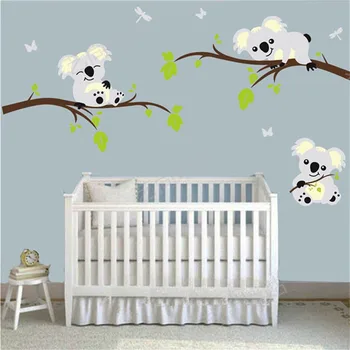 

Koala bear and branches non-toxic Vinyl PVC wall sticker living room wall decoration for home decors