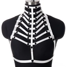 Белые ремни для тела, эластичные ремни, БДСМ, бондаж, белье, Harajuku, готический Фетиш, Хэллоуин, полный полюс, танец, сексуальные топы, ремни, бюстгальтер