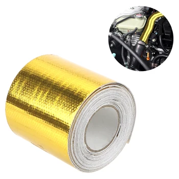 

LEEPEE 5cm*5m Gold Intake Tube Aluminum Foil Tape Insulation Self adhesive Tape High Temperature Resistance Car Accessories